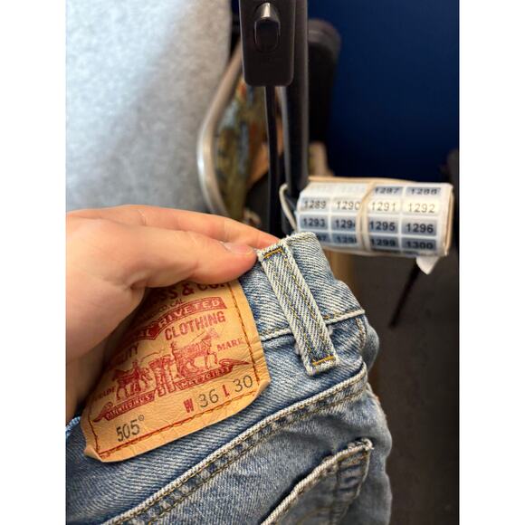 Vintage Y2K Levis 505 Red Tab Jeans Mens 36x30 Straight Regular Fit Streetwear - Picture 9 of 9